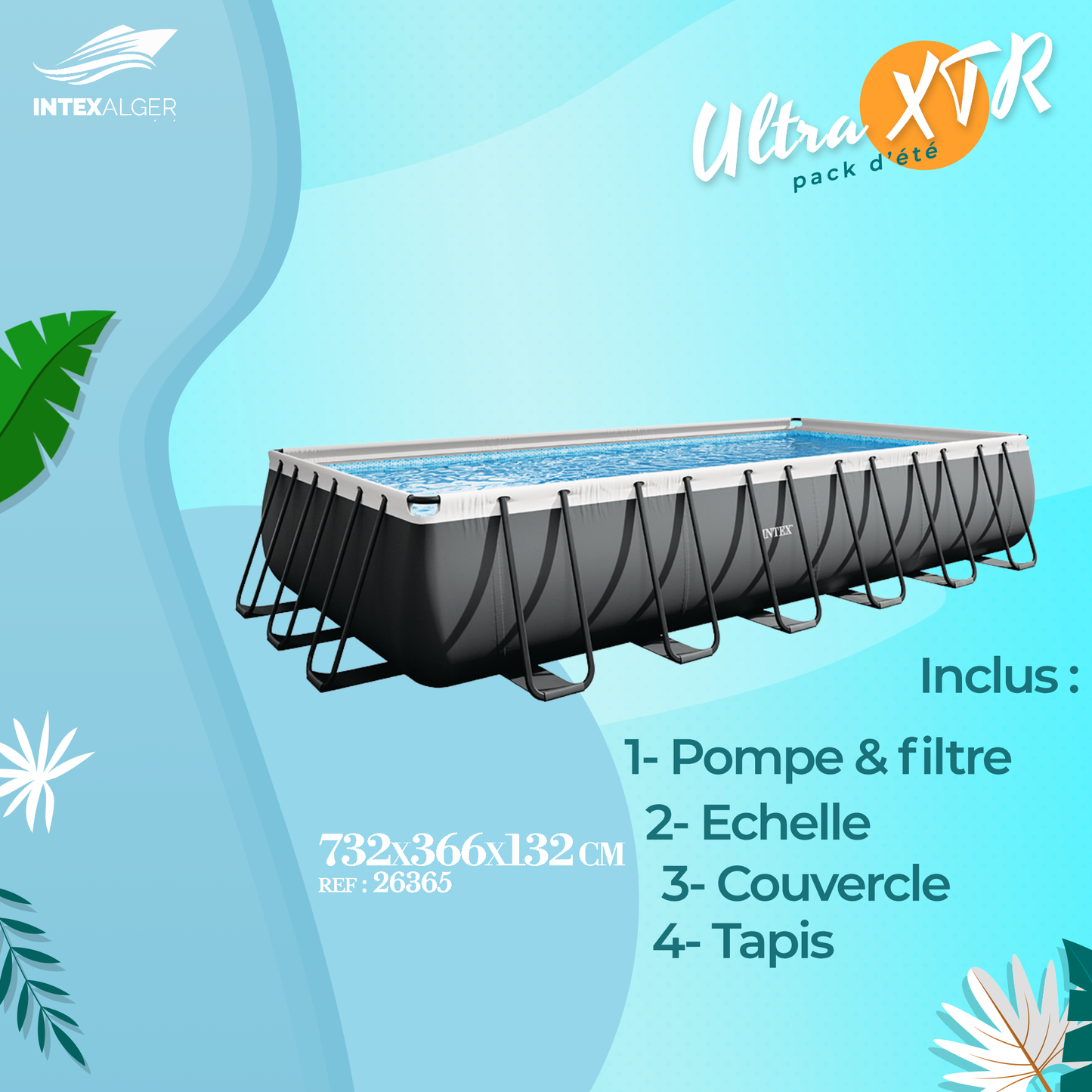 Gamme Ultra XTR : Piscine+Filtre a sable+ échelle avec plongeoir+bâche 💯