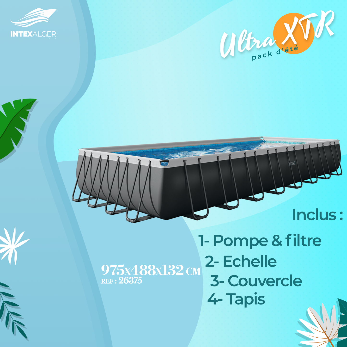 Gamme Ultra XTR : Piscine+Filtre a sable+ échelle avec plongeoir+bâche 💯