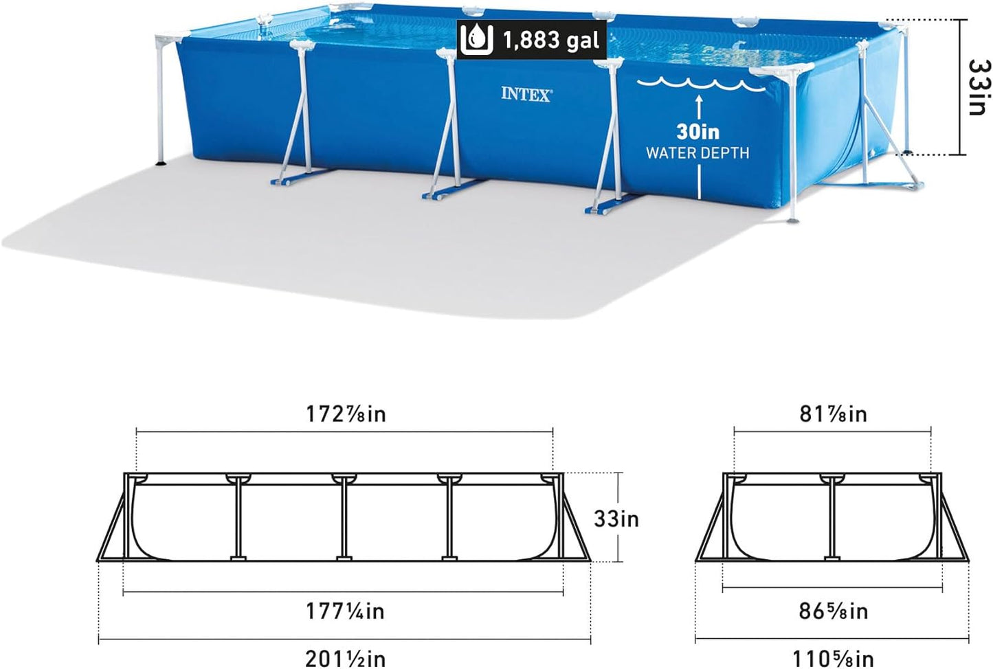 Piscine rectangulaire gamme metal frame 🏊🏿♂