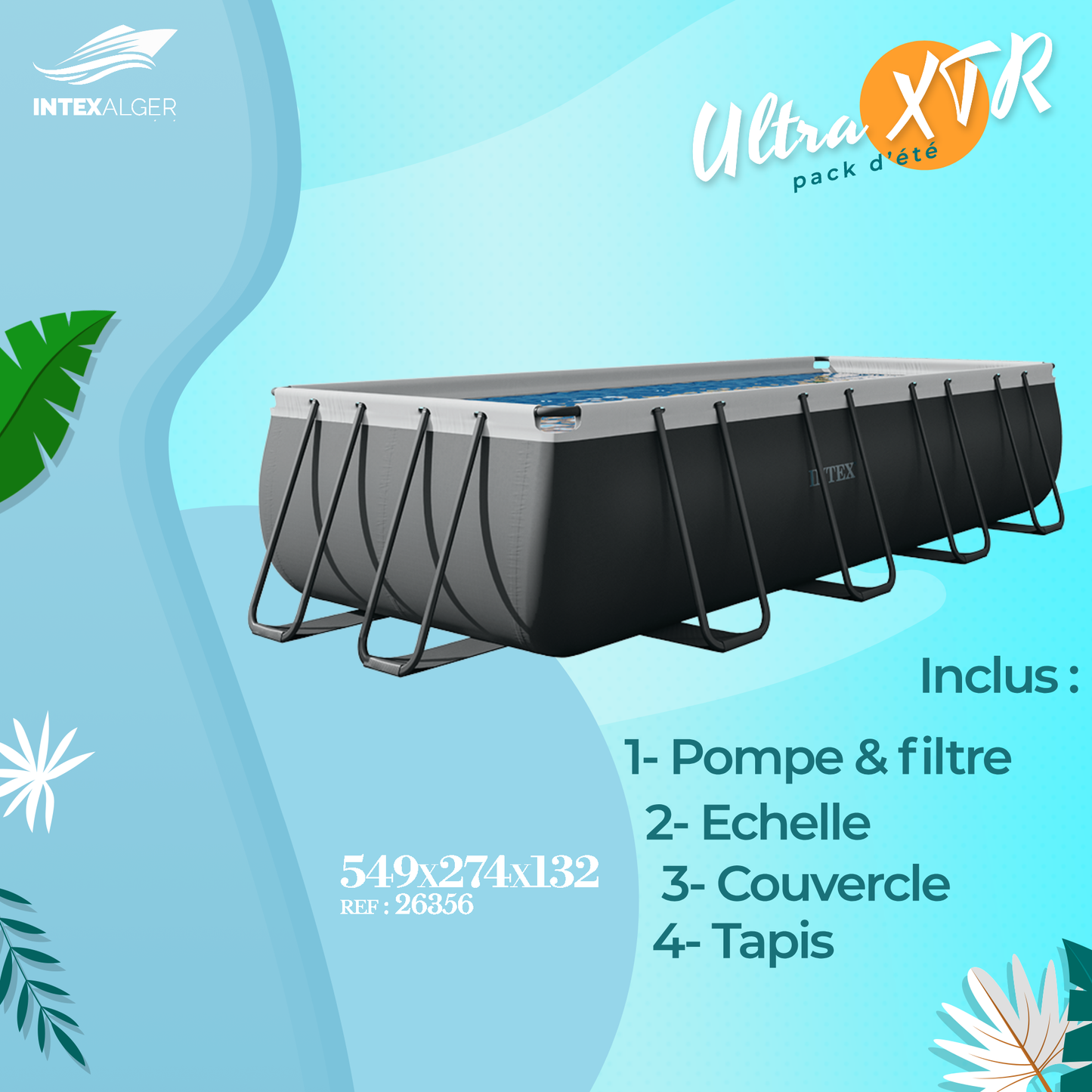Gamme Ultra XTR : Piscine+Filtre a sable+ échelle avec plongeoir+bâche 💯